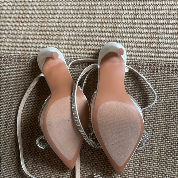 Lulus Lullie Ivory Satin Rhinestone Ankle Pointed-Toe Pump - Picture 4 of 4